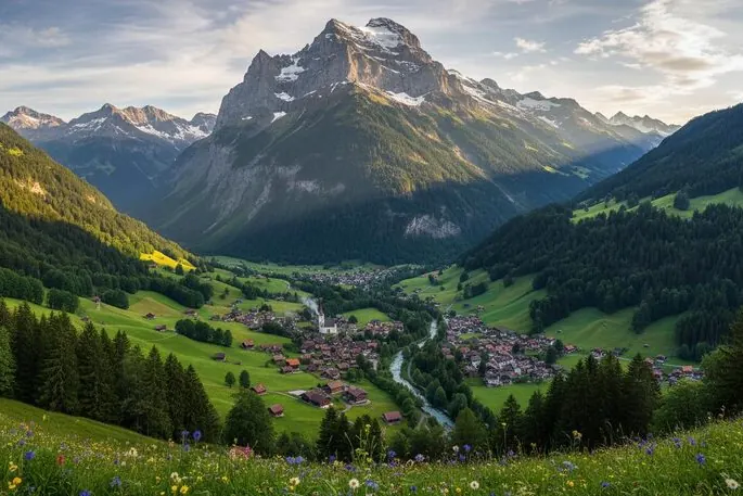 Vallée de montagne dans le canton de Glaris