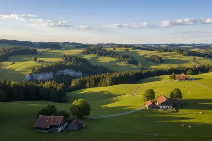 Rolling landscape in the canton of Jura